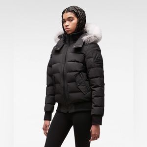 Women’s moose knuckle black bomber jacket